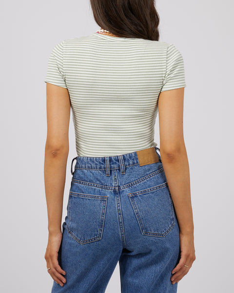 Eve Ribbed Stripe Tee Surf